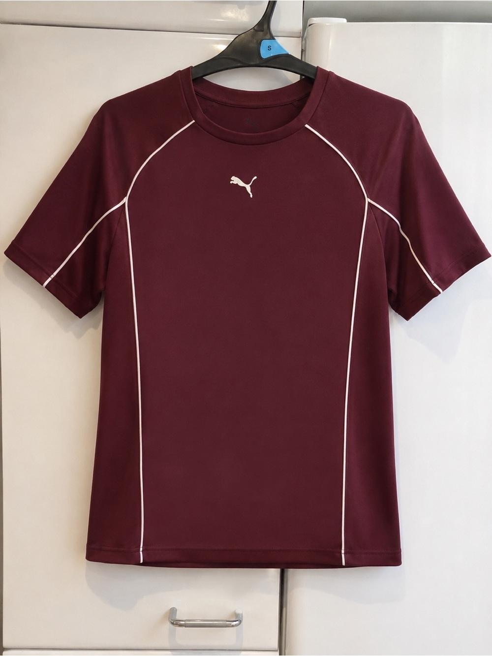 Puma women's Maroon Performance Tee with White Piping